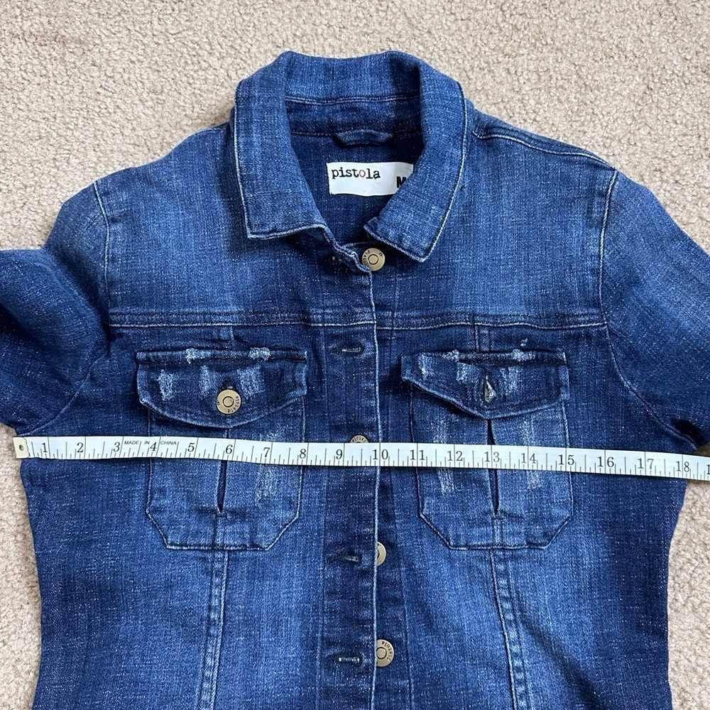 Pistola Distress Denim Jacket Size M - Picture 7 of 9